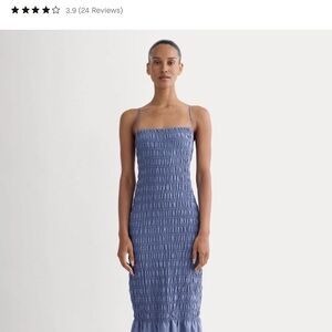 Everlane THE SMOCKED COLUMN DRESS Size XL